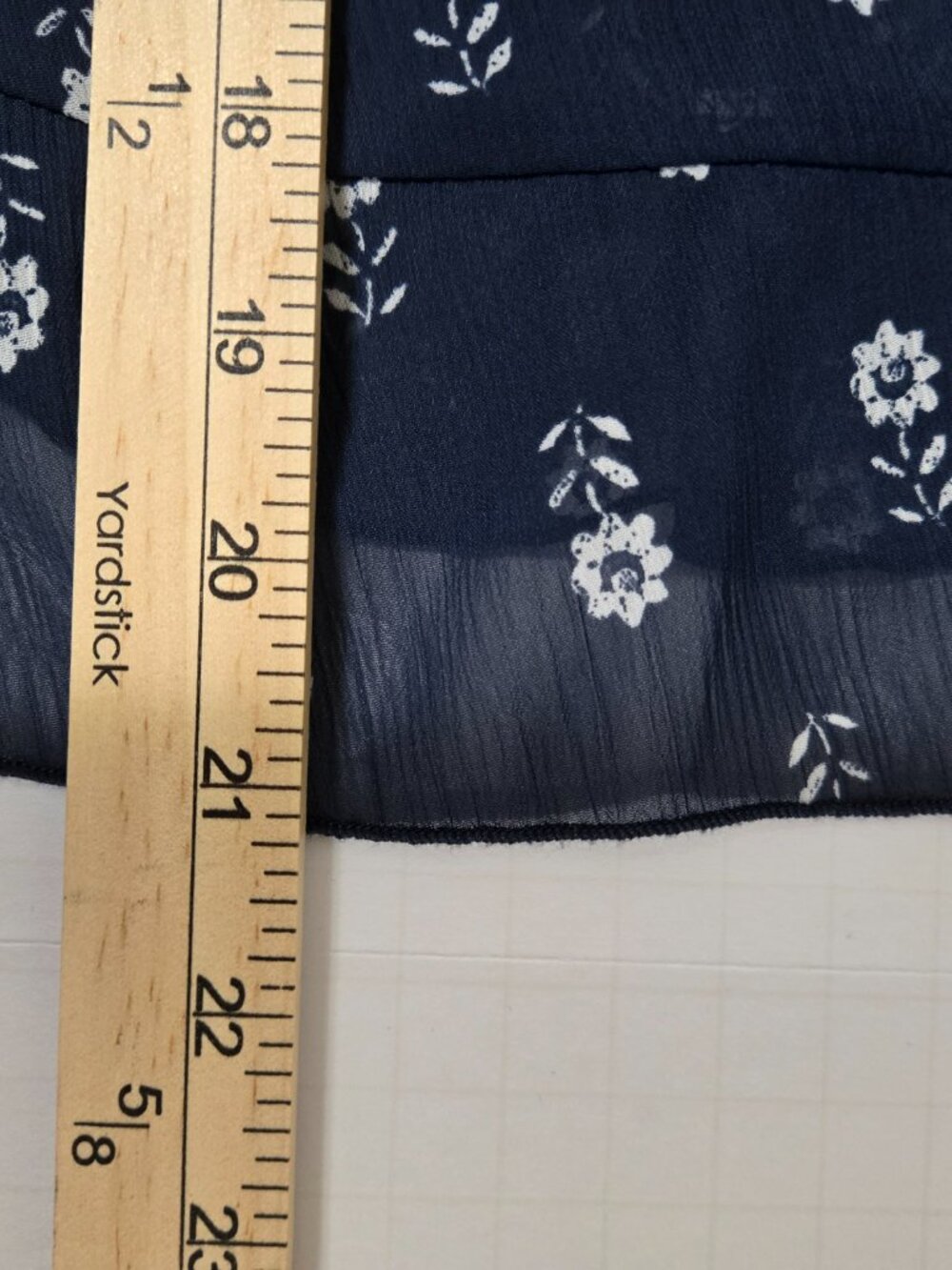 Abercrombie & Fitch Floral Tiered Tank Top Small Navy Blue Criss Cross Back Boho - Picture 9 of 9